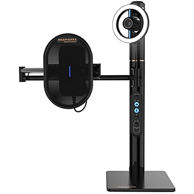 Marantz Profesional Turret Usb-C Broadcast Video Sistema Full Hd Webcam H.264 Video Compresión Usb Condenser Mic 48Khz 16 Bits Filtro Pop Led Dimmable Luz Ring Y Hub Interno Usb