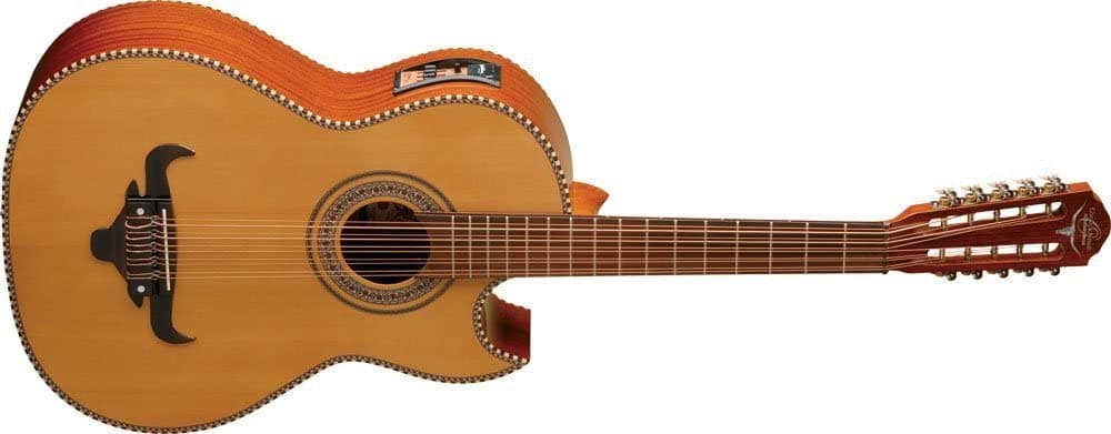 Oscar Schmidt OH42SE - Guitarra Electroacústica de 10 Cuerdas de Cedro Macizo con Funda Acolchada