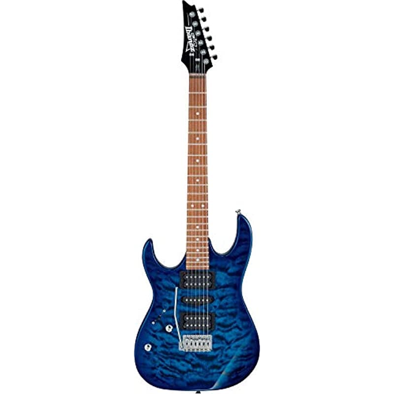 Ibanez GRX - Guitarra Eléctrica de Cuerpo Sólido de 6 Cuerdas para Zurdos Transparent Blue Burst (GRX70QALTBB)