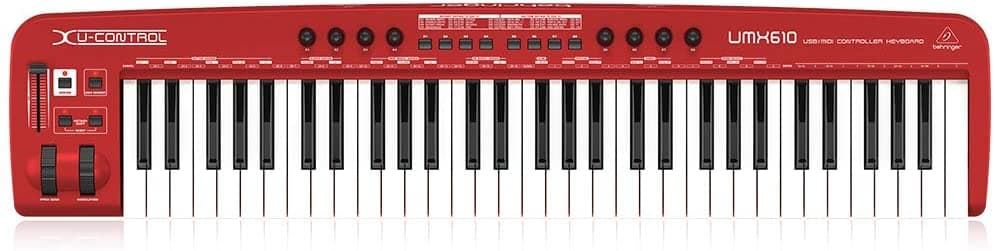 Behringer U-Control UMX610 Controlador MIDI USB de 61 Teclas con Placa de Audio USB Separada