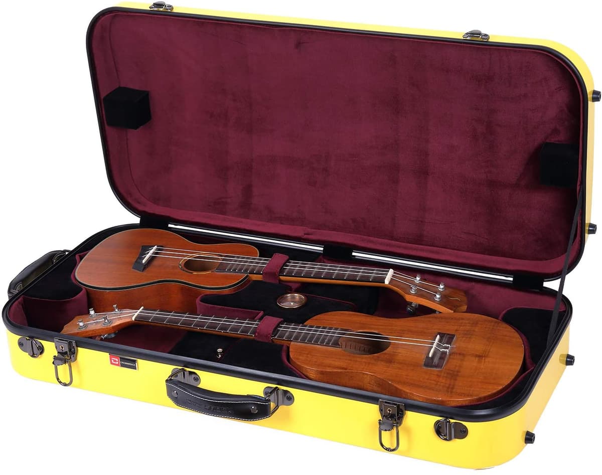 Crossrock Fiberglass Double Case Concert One Tenor Ukulele-Backpack Styleyellow Crf1000Dctuyl