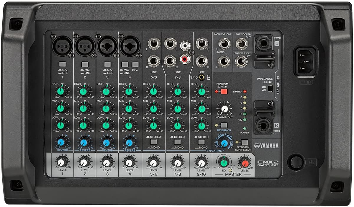 Yamaha Emx2 10-Entradas Estéreo Potenciados Mezclador Dsp Colors Efectossortados