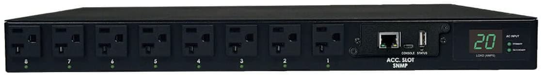 Tripp Lite Ats Monofásico De 19 Kw / Pdu Conmutado Con Interfaz De Plataforma Lx Salidas De 120 V (16 5-15/20R) 2 L5-20P / 5-20P 12 Pies 120 V 1U Montaje En Bastidor Taa (Pdumh20Atnet) Color Negro