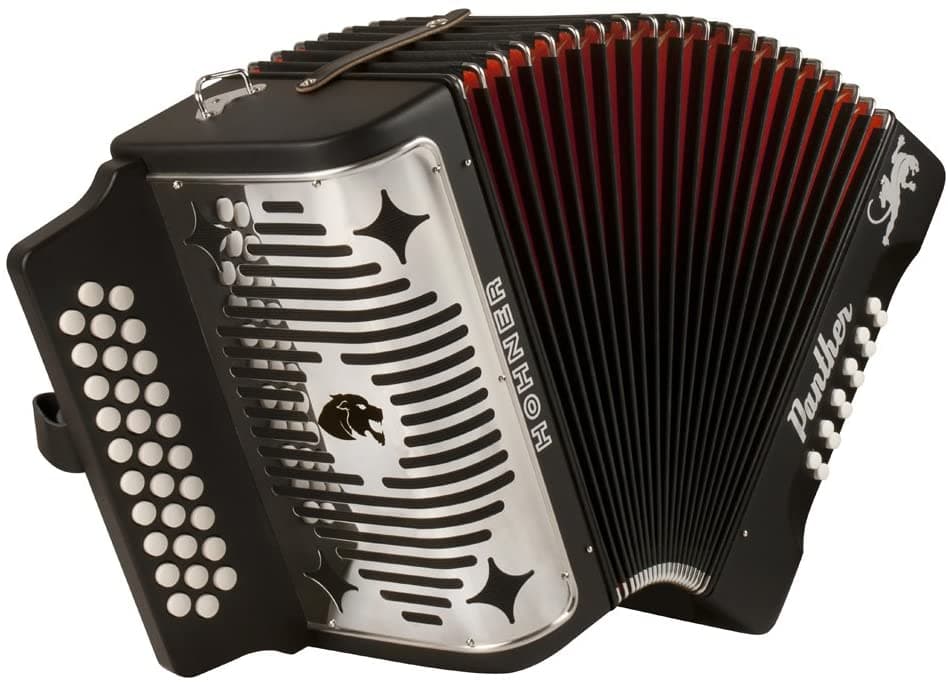 Hohner Panther Acordeón Diatónico 3 Fila G/C/F Negro - Instrumento Musical de Calidad Panther G/C/F