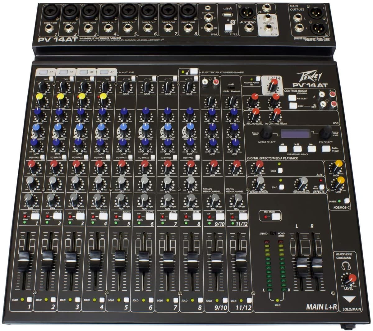 Peavey Pv 14 En 14 Canales Compact Mixer Bluetooth Y Antares Auto-Tune PV14AT