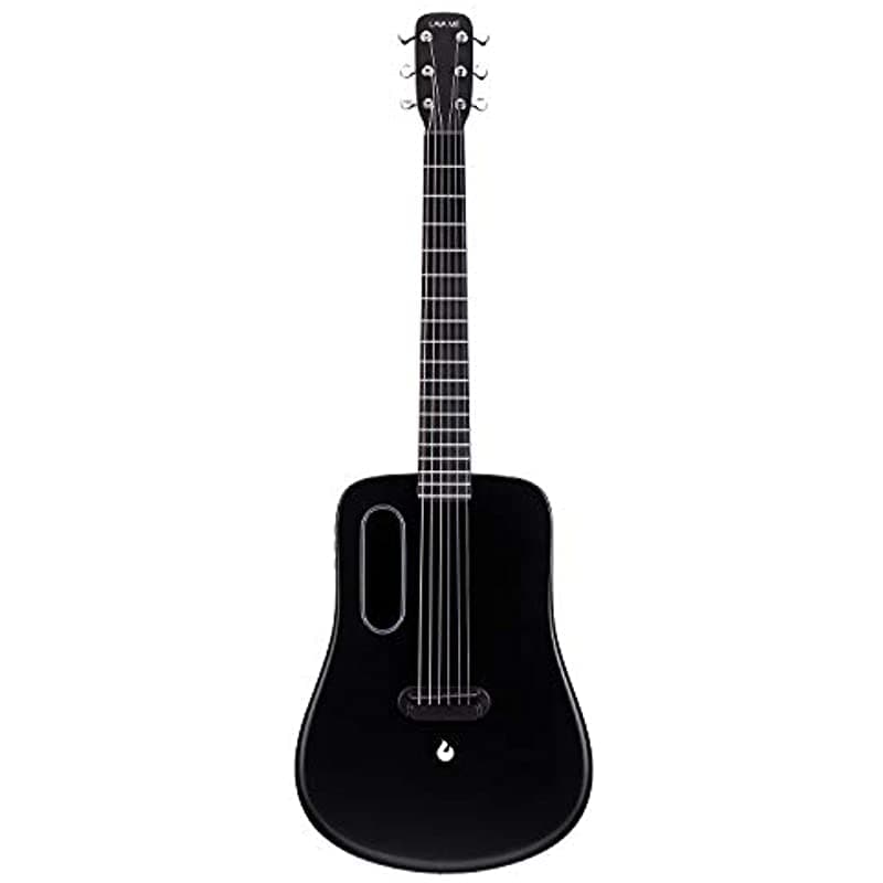 Lava Me 2 Guitarra De Fibra De Carbono Con Efectos 36 Pulgadas Guitarra Acústica De Viaje Eléctrica Con Púas De Bolsa Y Cable De Carga (Freeboost-Negro)