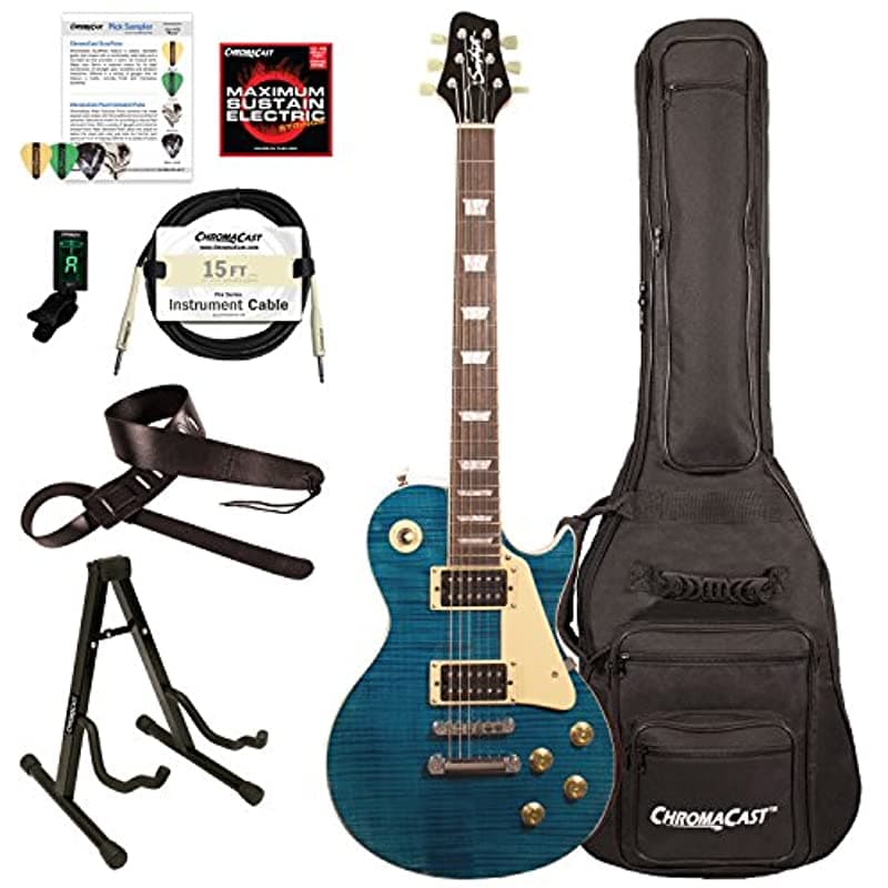 Sawtooth Heritage Series - Guitarra Eléctrica con Tapa de Arce Flameada Azul (Cali Blue Flame) ST-H58S-CBFL-KIT-1