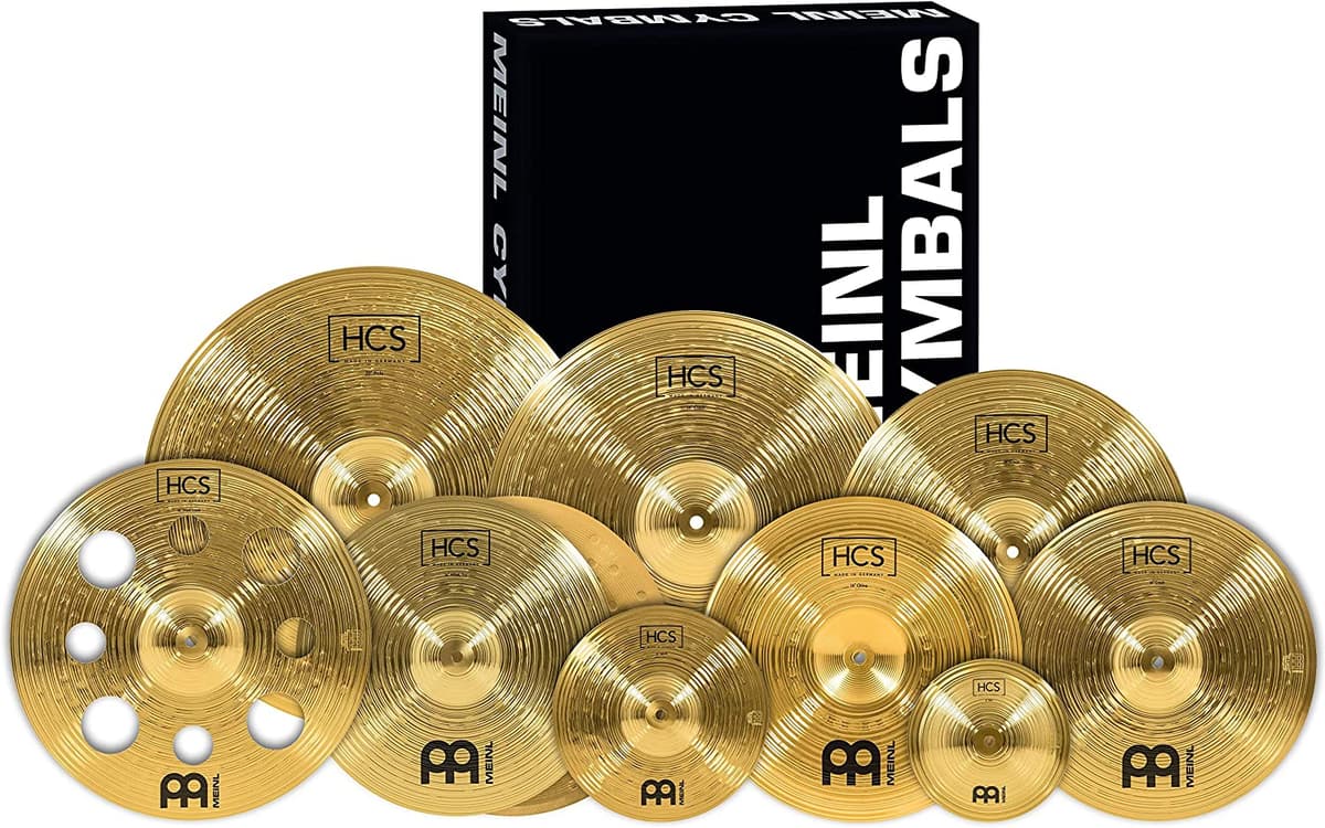 Meinl Platillo Hcs141620+10 Hcs Pack Juego De Platillos Con Hi Hat De 14" Crash De 16" Ride De 20" Más Un Splash De 10" Gratis (Video) HCS-SCS1