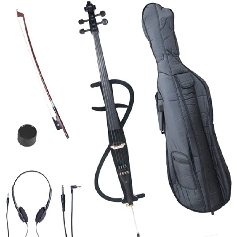 Cecilio CECO-3 Cello eléctrico silencioso de ébano estilo 3 tamaño 4/4 (tamaño completo) negro 4/4CECO-3BK