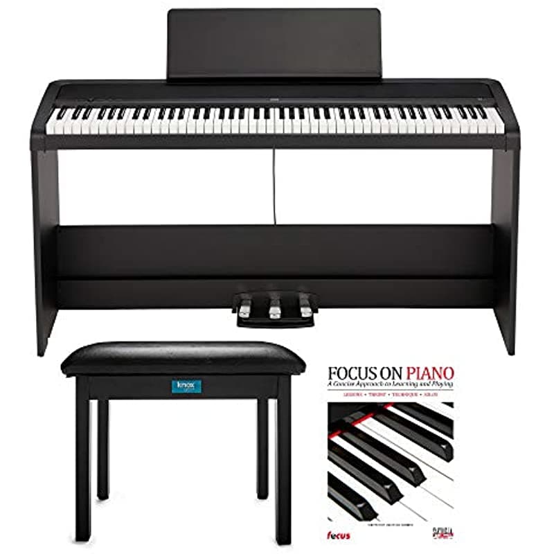 KORG B2-SP Piano Digital 88 Teclas con Soporte, Unidad de Tres Pedales, Banco y Libro de Piano (3 Artículos)