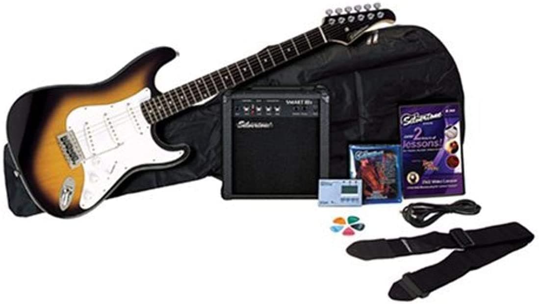 Silvertone Revolver Ss11 Guitarra Eléctrica Y Amp Pack Sunburst SAK SS11PAK SB