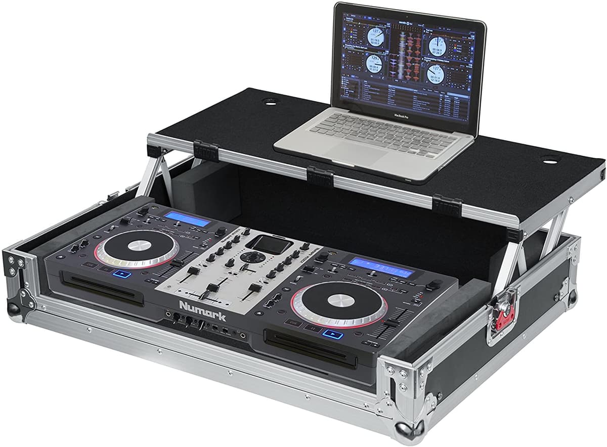Gator Cases G-Tour Series ATA Road Case para DJ mediano con plataforma deslizante para notebook G-TOURDSPUNICNTLB