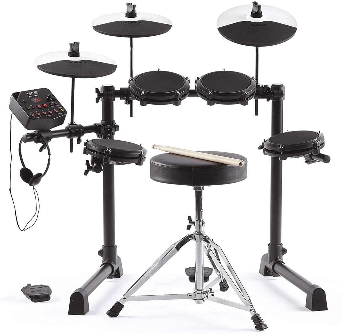 Alesis Drums Debut Kit - Set de Batería Infantil con 4 Pads Eléctricos con Malla, 120 Sonidos y Accesorios Completo