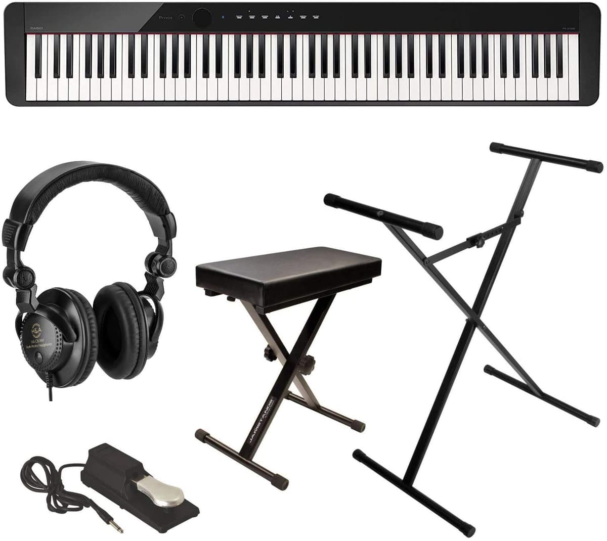 Casio Privia Px-S1000 88 Key Piano De Piano Negro Bench Stand Sostenga Pedal Y Auriculares PXS1000BK A