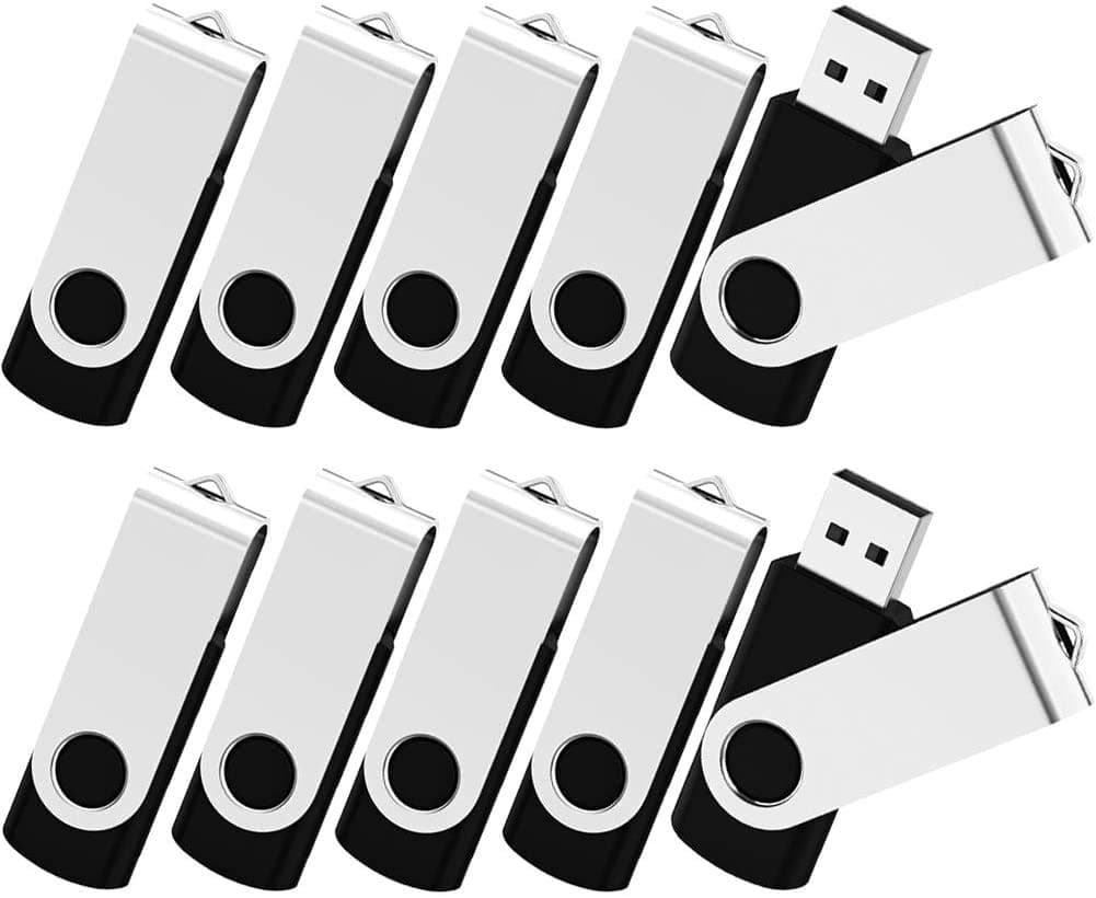 KOOTION Venta al por mayor Paquete de 100 Pendrives de 8GB Memoria USB Giratoria, Logo Personalizado, Negro U305BK-8G100Customized