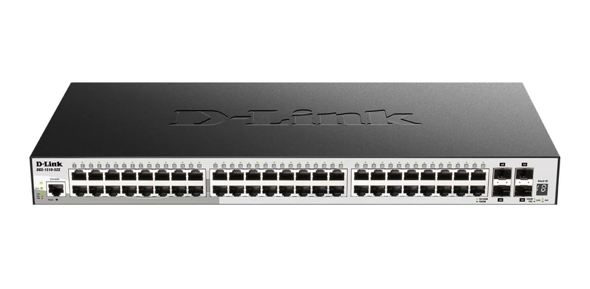 D-Link DGS-1510-52X 52-Port Gigabit Smart Managed Switch con 4 SFP+ 10GbE y L2+/L3 Lite