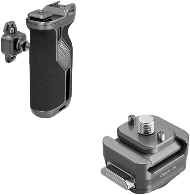 SMALLRIG Quick Release Rotating Side Handle with Integrated NATO Rail and HawkLock H21 Universal Quick Release Mount Plate Kit