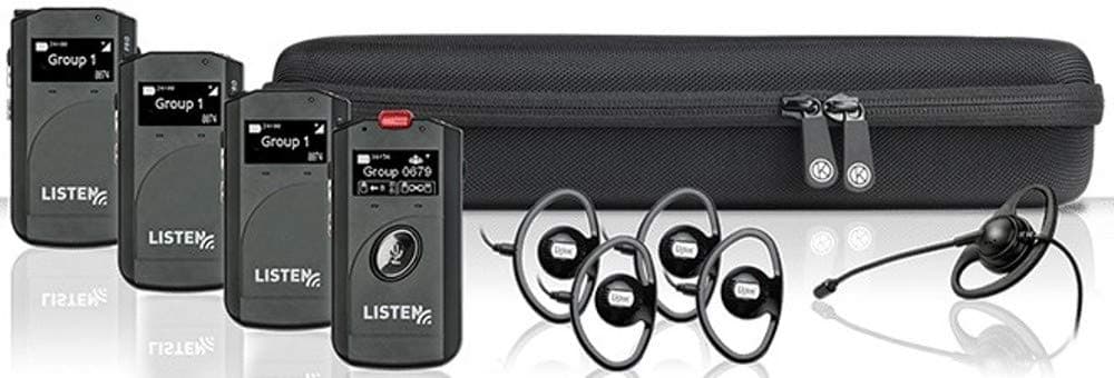 Listen ListenTALK LKS-5-A1 Sistema GO! listo para usar, 1 líder y 3 participantes, paquete todo incluido