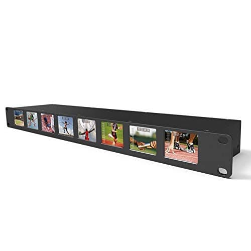 LILLIPUT RM-0208S Monitores Rack 1RU 8×2" con Ecualización SDI y Re-clocking, 8×3G-SDI Entrada y 8×3G-SDI Loop Out