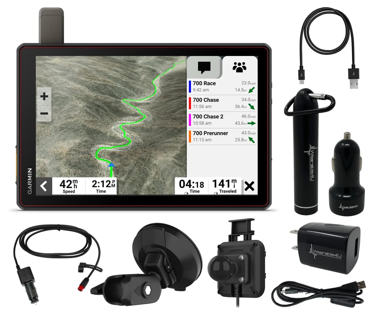 Wearable4U Tread XL wa001 - Navegador GPS todoterreno 10" Baja Chase Edition, resistente y portátil para camionetas de apoyo, con Power Pack Bundle
