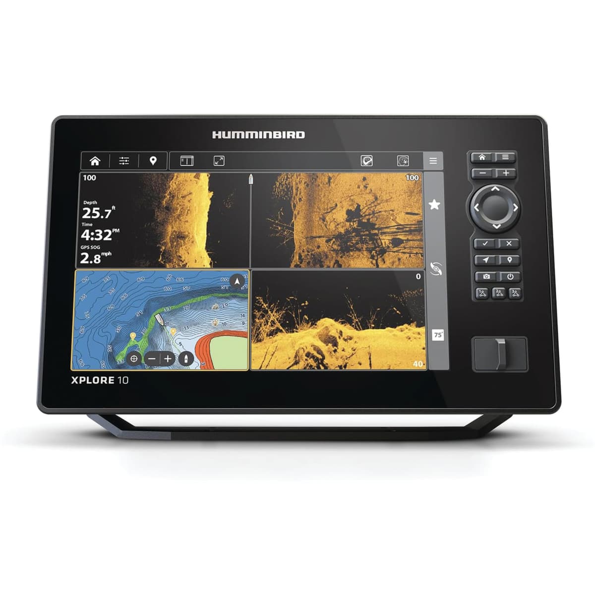 Humminbird XPLORE 10 412010-1CHO-GPS Fish Finder, MEGA Side Imaging+, Pantalla Táctil HD (Solo Cabezal, Sin Transductor)