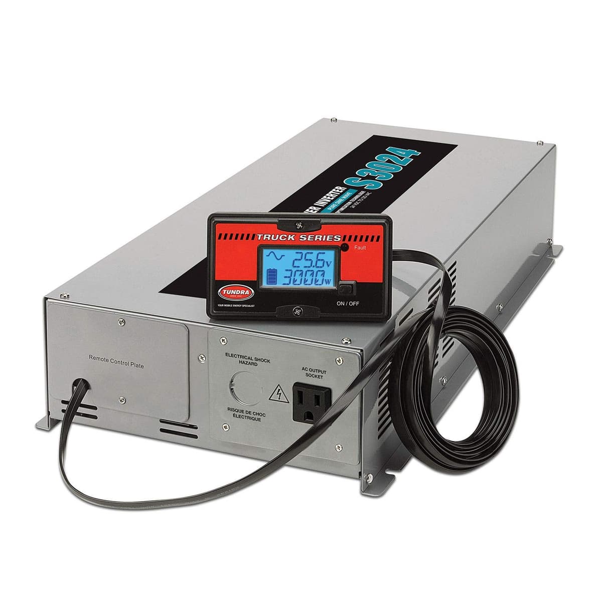 Tundra S Series S3024 - Inversor de Potencia DC/AC para Camión Onda Senoidal Pura 3000W - 24V DC a 120V AC - S3000