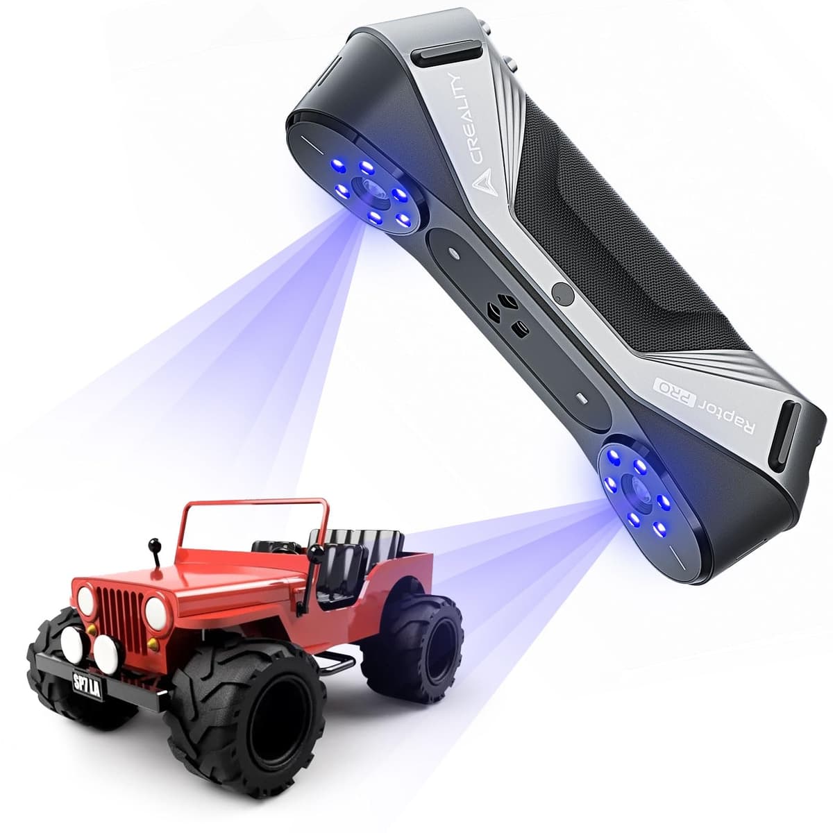 Creality CR-Scan Raptor Pro Escáner 3D, 22 Líneas Láser Azules + 7 Paralelas, Modo Infrarrojo, Precisión 0.02 mm, Color 24 Bits, 60 FPS, escanea objetos pequeños a grandes para impresión 3D, Mac/Windows Raptor Pro 3D Scanner 04