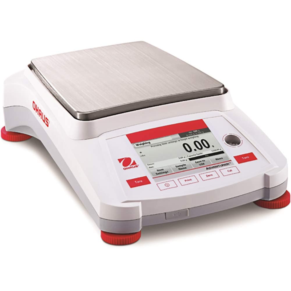 Ohaus Adventurer AX8201 Balanza de Precisión con AutoCal, 8200 g x 0.1 g, Pantalla Táctil, Calibración Interna, Modelo 30100618