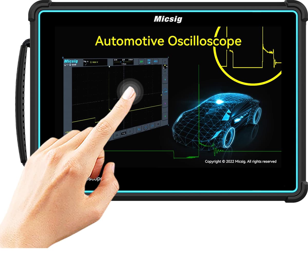 Micsig ATO Series YM-ATO3004 Osciloscopio Automotriz 4 Canales 300MHz 2GSa/s 220Mpts Memoria Profunda Portátil Pantalla Táctil USB/PC CAN/LIN Diagnóstico profesional