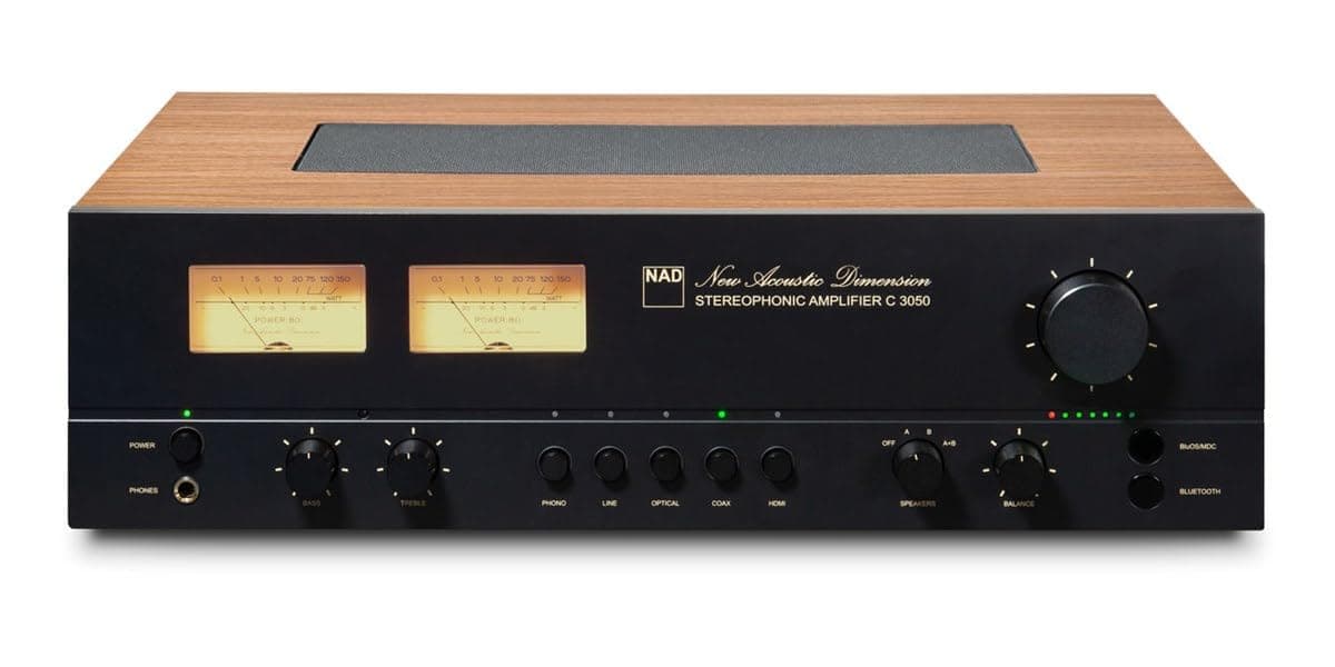NAD C 3050 Stereophonic Amplifier SE - Amplificador Estéreo Hi-Fi con BluOS, DAC de Alta Resolución, Streaming Wi-Fi/Bluetooth, Entrada Phono, HDMI eARC, Multiroom, Control por App NADC3050SE