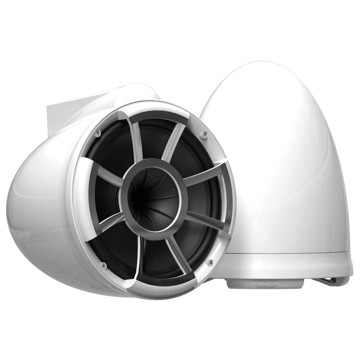 Wet Sounds Revolution REV 10 W-SC V2 Parlantes Torre 10" Blancos con Abrazadera Giratoria 1 7/8"-3" para Bote/Marina Audio Náutico