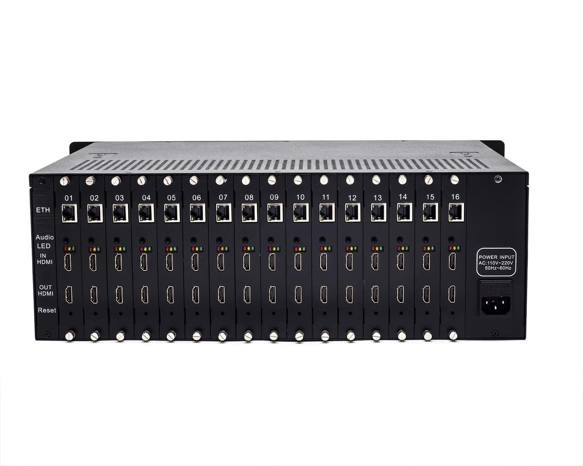 HaiweiTech H.264 Full HD 1080P 16 Canales HDMI Encoder, IPTV Streaming con Loop Out HDMI, Codificador de Cable TV Digital Vision