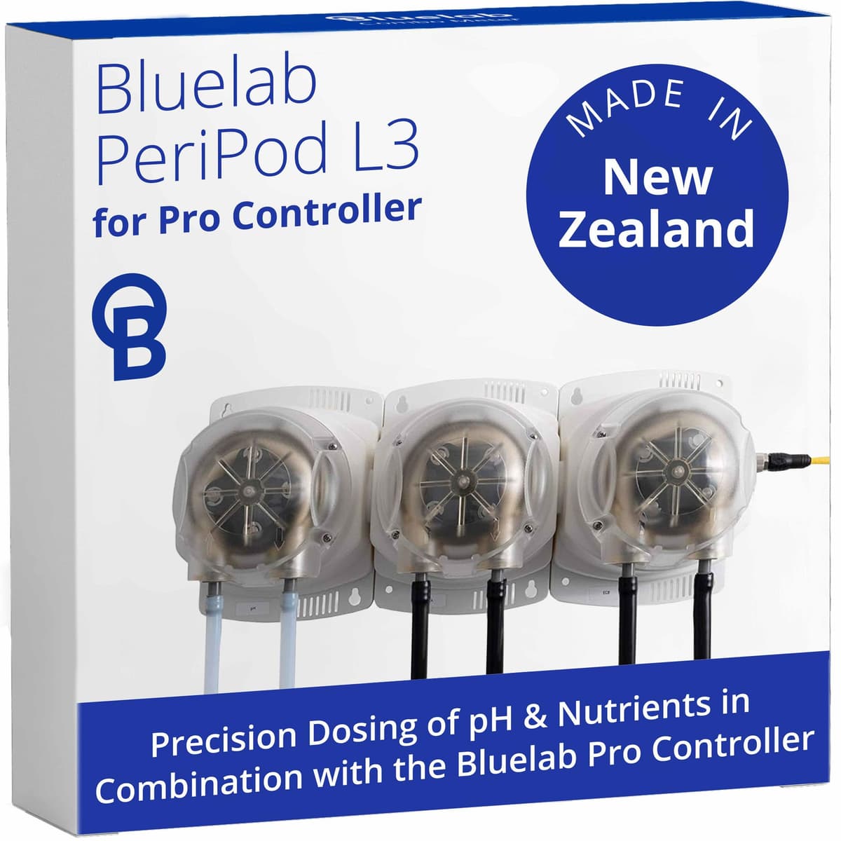 Bluelab Peripod L3 PERIPODL3 - Bomba dosificadora para controlador Pro, dosificación de pH y nutrientes, 3 bombas 1200 ml con accesorios (controlador Pro se vende por separado) para hidroponía y cultivo interior