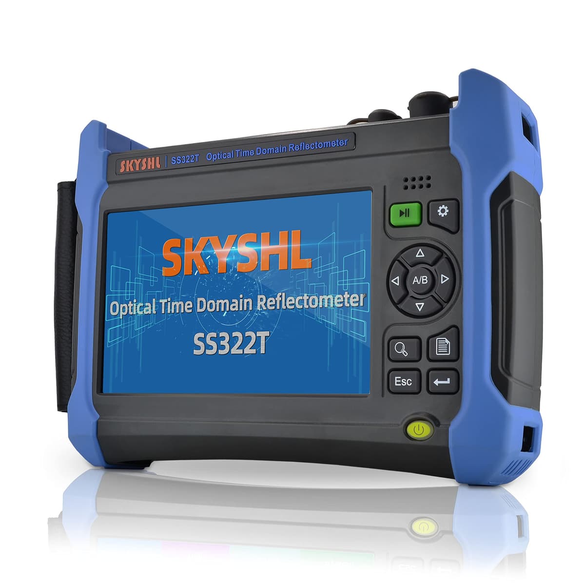 SKYSHL SS322T-2G1 OTDR Monomodo 1310nm/49dB + 1550nm/49dB con OPM, OLS, VFL, Mapa de Eventos, Módulo APP y Pantalla Táctil 7" compatible con conectores SC/ST/FC/LC UPC & APC