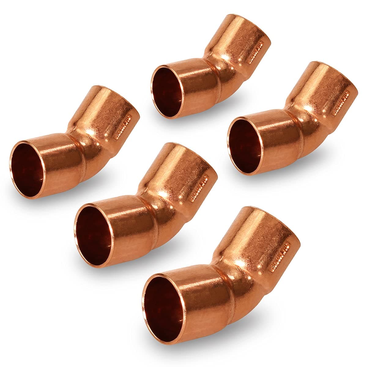 SUPPLYGIANT DDMG0600-5 codo cobre 45 grados, diámetro 6", accesorio de plomería para tuberías, fitting HVAC y fontanería