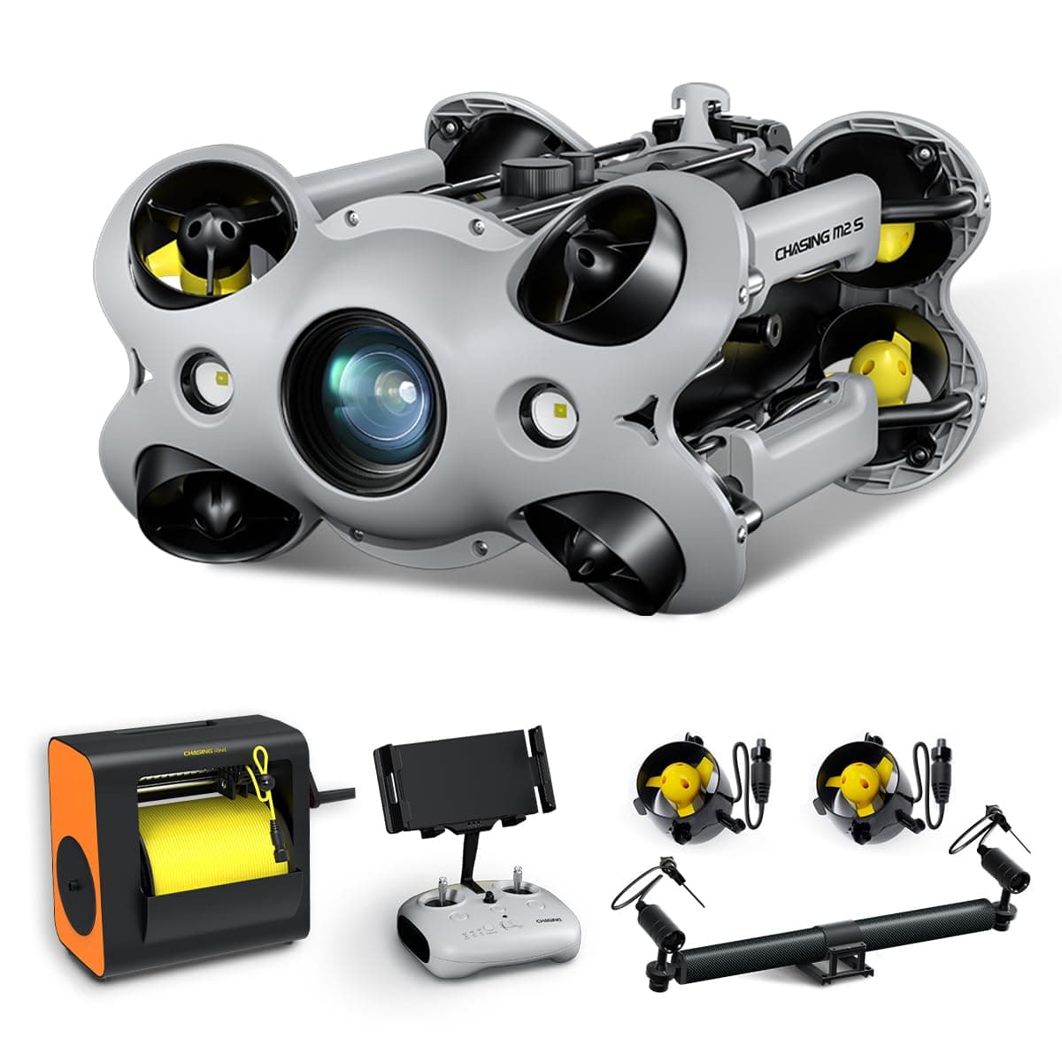 Chasing M2 S - Robot Submarino Industrial, Sistema de Control de Vuelo e Imagen Mejorado, Percepción Submarina Avanzada y Libertad de Movimiento Inigualable