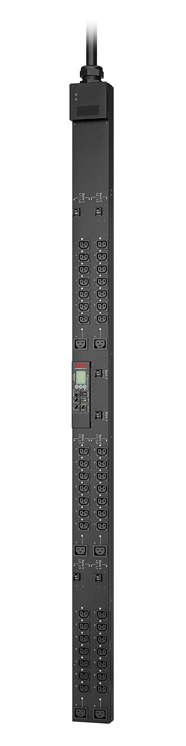 APC NetShelter APDU9967 PDU Inteligente Conmutada 9000 Series, 0U Vertical, 208V, 60A, Trifásica, Enchufe IEC 309 60A 3P+PE, 32 tomas, cable 2 m, monitoreo y control remoto de energía para rack