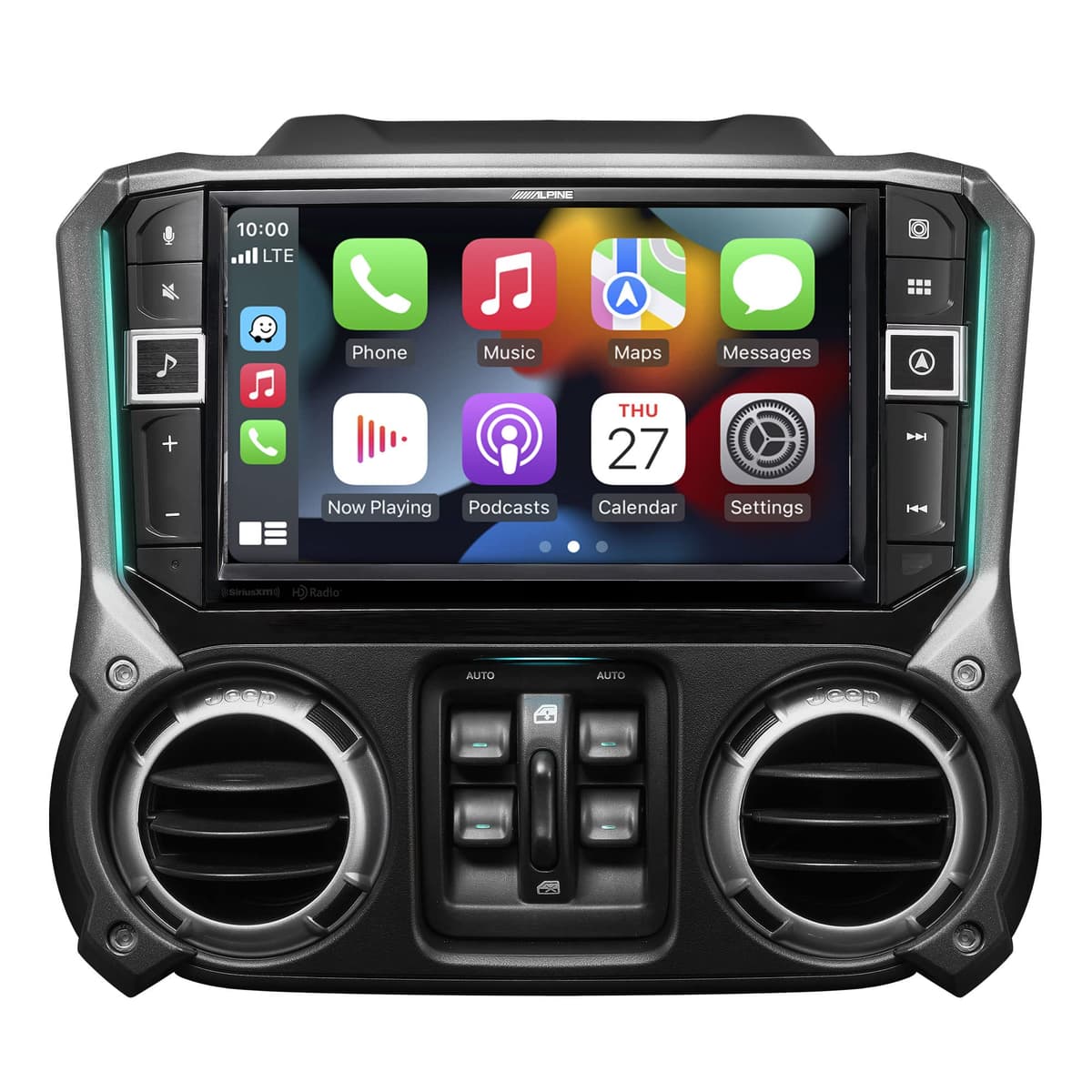 Alpine i509-WRA-JK Receptor Multimedia 9" compatible con Jeep Wrangler JK 2011-2018, Apple CarPlay, Android Auto, Bluetooth, pantalla HD, USB, SiriusXM, cámara y navegación compatible