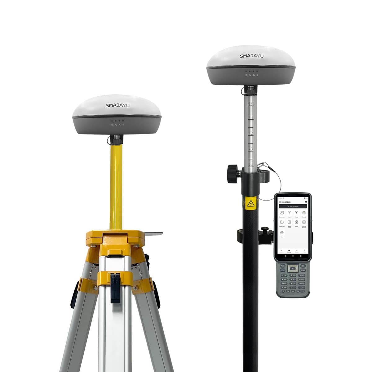 SMAJAYU SMA20 RTK Rover/Base GNSS RTK con IMU, PPK/PPP, 1408 canales, precisión RTK 1 cm, cálculo PPK hasta 25 km, software de topografía, certificado NOAA, modo dual base/estático (sin trípode ni bastón)