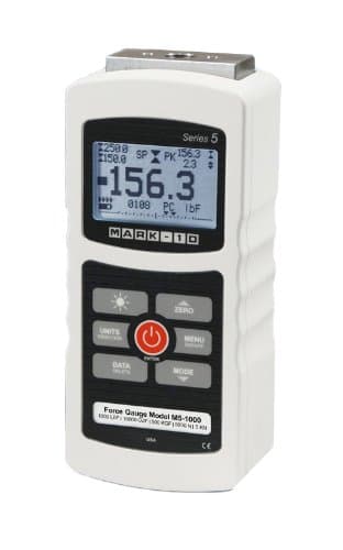 Mark-10 Serie M5 M5-1000 - Dinamómetro Digital de Fuerza, 1000 lbF de capacidad, medidor de tracción y compresión, alta precisión, pantalla LCD, portátil, industrial y de laboratorio