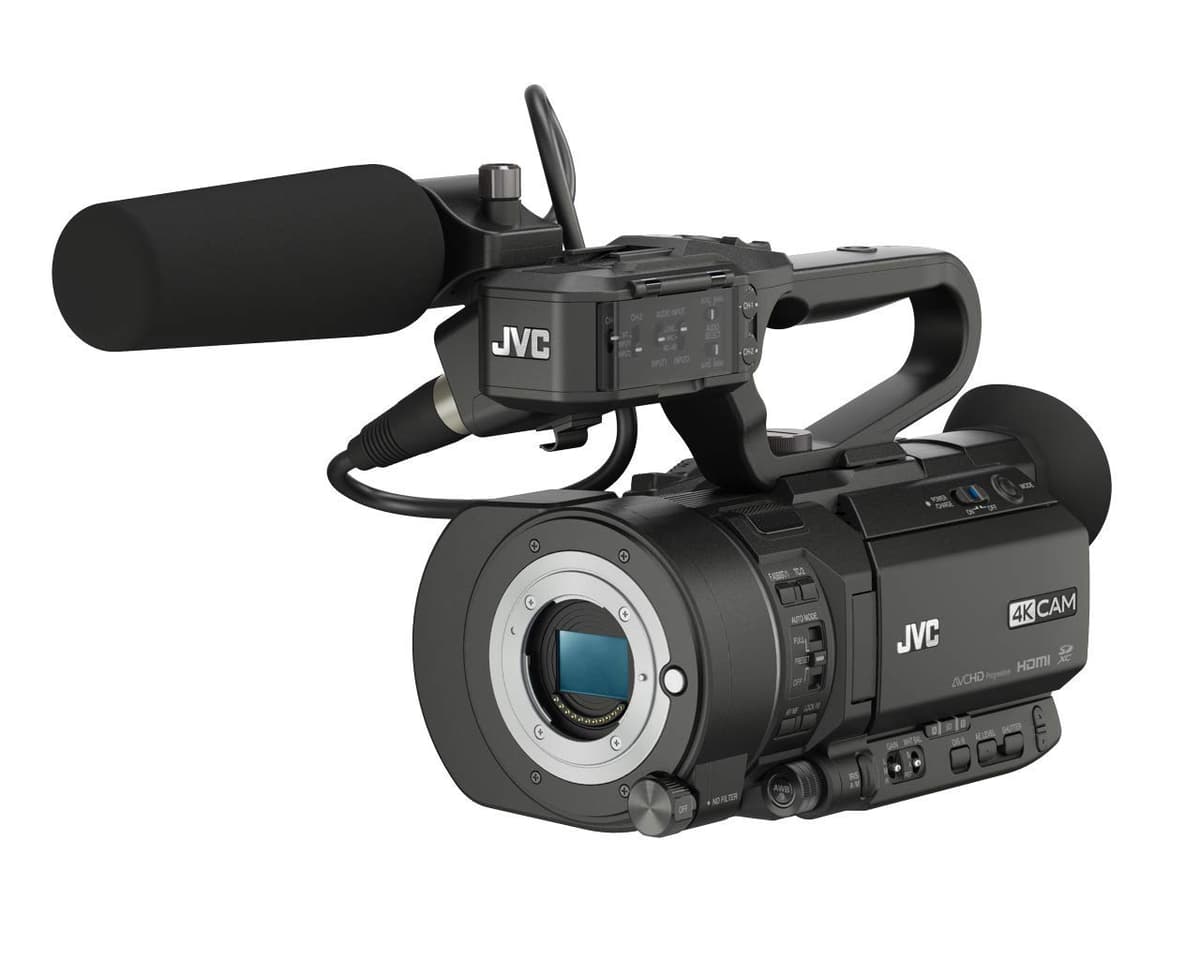 JVC GY-LS300CHU 4K Ultra HD 4KCAM Super 35 Camcorder Profesional con Unidad de Audio Top Handle y Micrófono Integrado