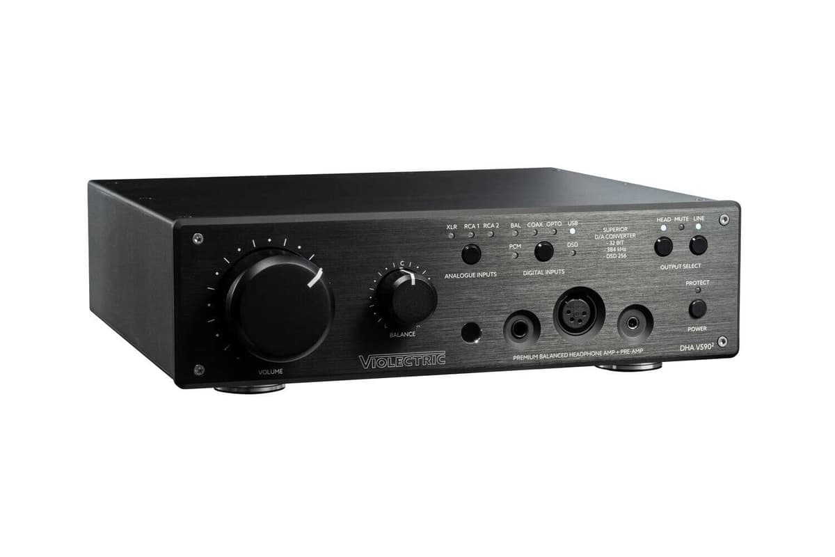 Violectric DHA V5902 Amplificador de Audífonos/DAC Hi-Res USB con Preamplificador y Salida Balanceada para Audio Audiophile y Estudio