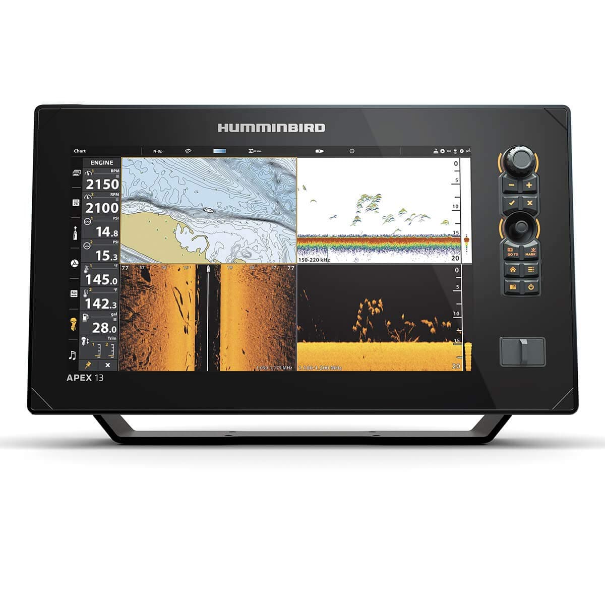 Humminbird APEX 13 411470-1CHO - Chartplotter y Ecosonda con MEGA Side Imaging+ y Pantalla Táctil HD (Solo Unidad Central, sin transductor)