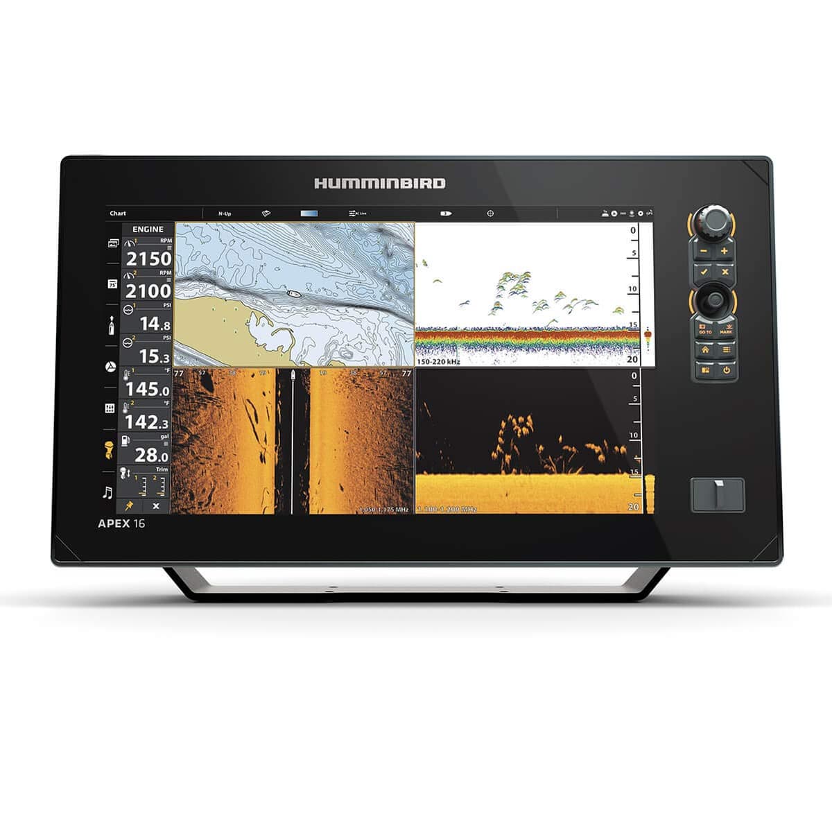 Humminbird APEX 16 411500-1CHO Ecosonda Chartplotter con MEGA Side Imaging+ y Pantalla Táctil HD (Solo Unidad de Control, Sin Transductor)