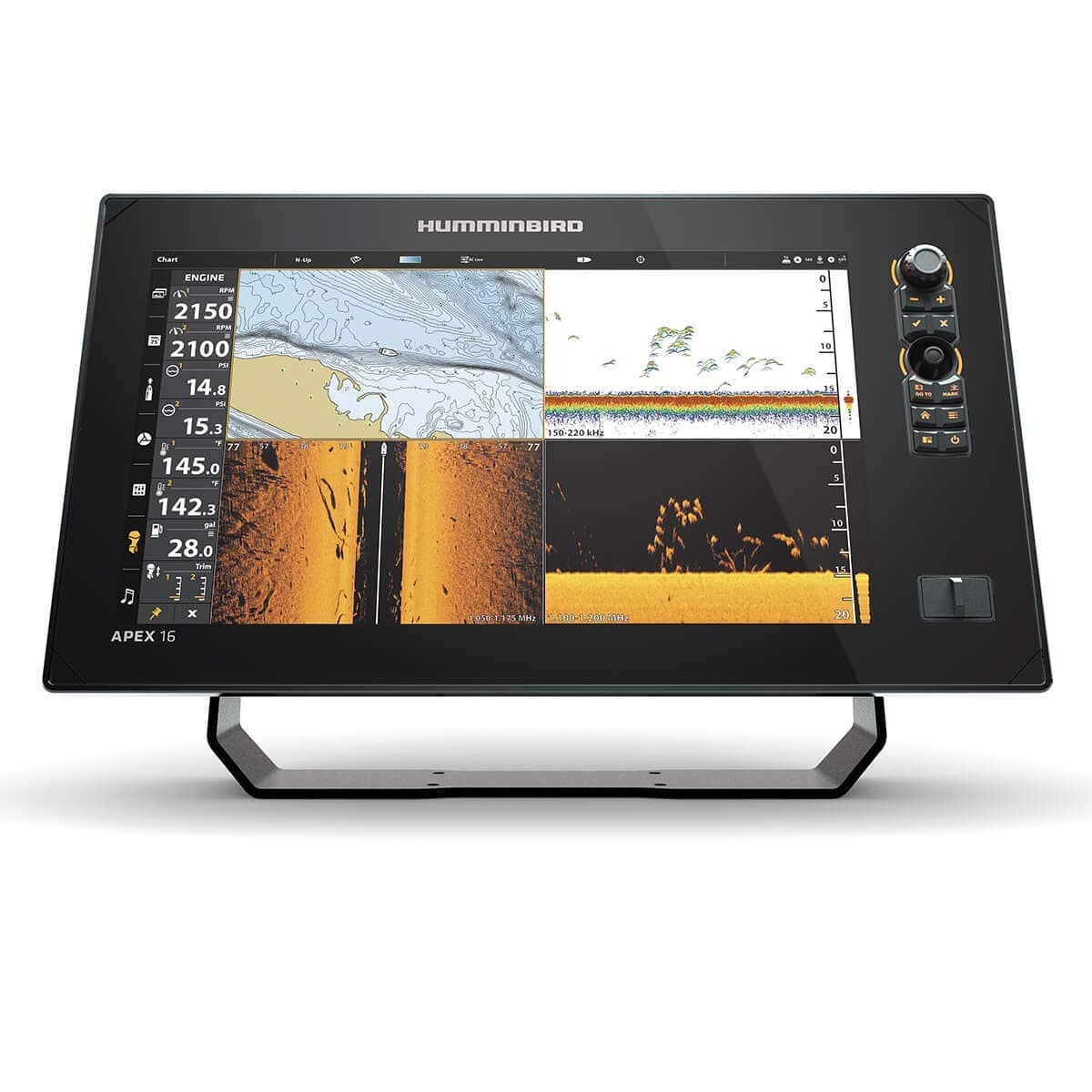 Humminbird APEX 16 411500-1 GPS Chartplotter Ecosonda con Transductor, MEGA Side Imaging+ y Pantalla Táctil HD