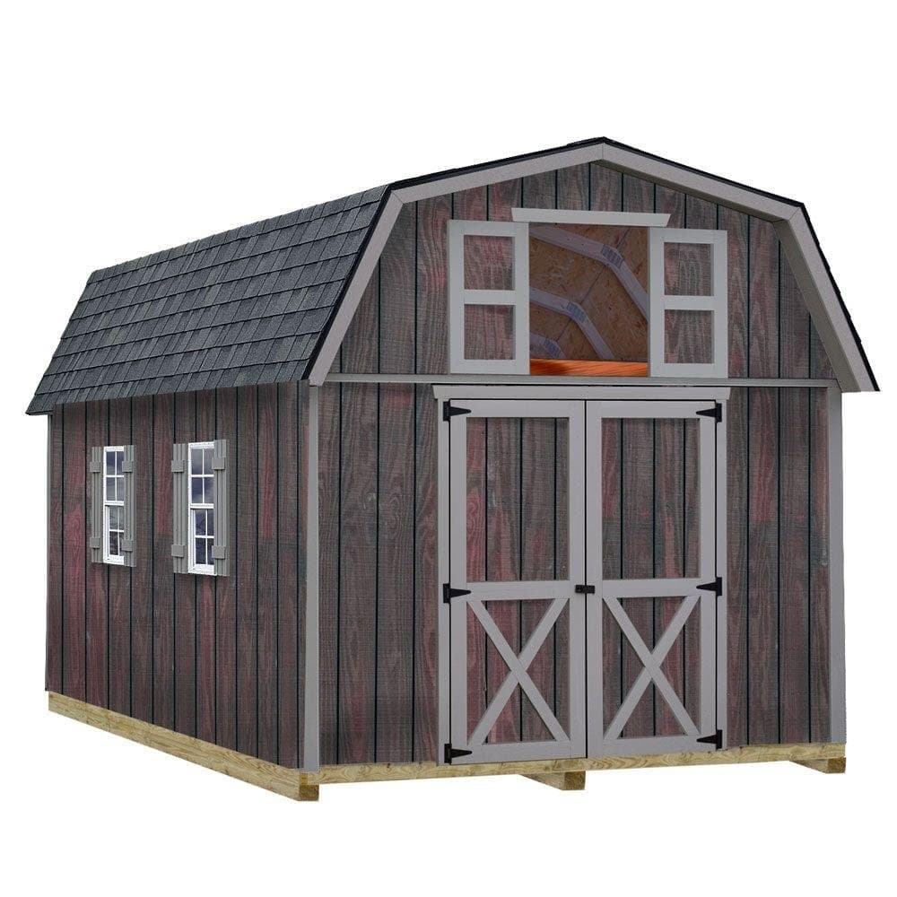 Best Barns Woodville wood1016df Cobertizo de Madera 10x16 ft Kit con Piso y Durmientes 4x4 Para Almacenamiento Exterior woodville_1016df