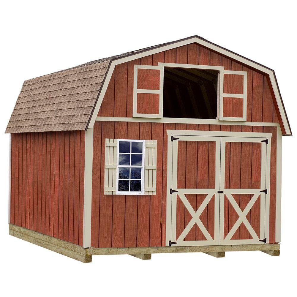 Best Barns Millcreek millcreek_1220 - Cobertizo de Almacenamiento de Madera 12 ft x 20 ft, Kit de Exterior para Jardín y Herramientas
