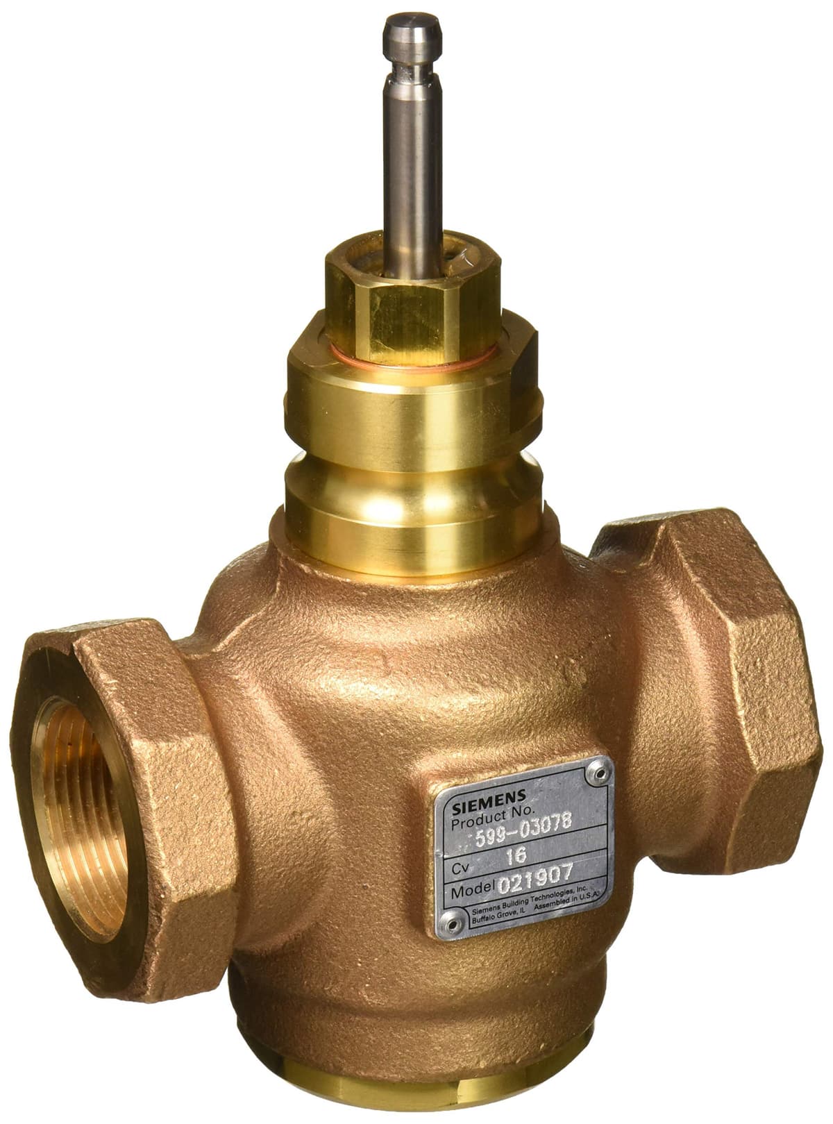 Siemens 599-03078 Válvula 1 1/4" N.C., Acero Inoxidable, 250 PSI, 16.0 CV, Vapor/Steam
