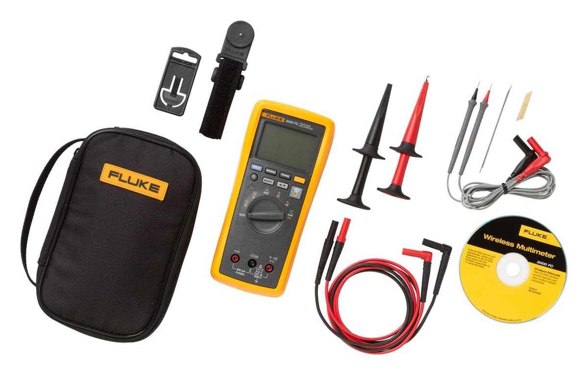 Fluke FLK-3000FC/EDA2 multímetro digital portátil, auto/manual, 4 dígitos, True RMS, inalámbrico FC, con accesorios EDA2