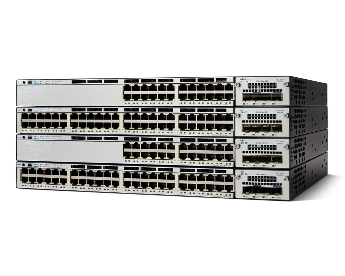 Cisco Catalyst 3750X WS-C3750X-24S-E Switch 24 Puertos GE SFP IP Services Reacondicionado Managed Gigabit Empresarial PoE Stackable